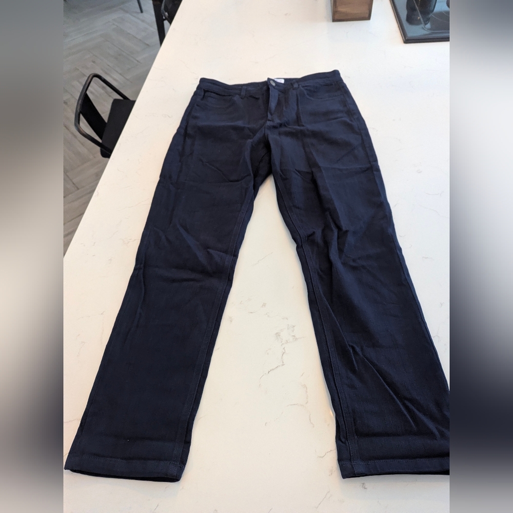 Elegant Dark Blue Straight Leg Jeans Studio Blue Size 30